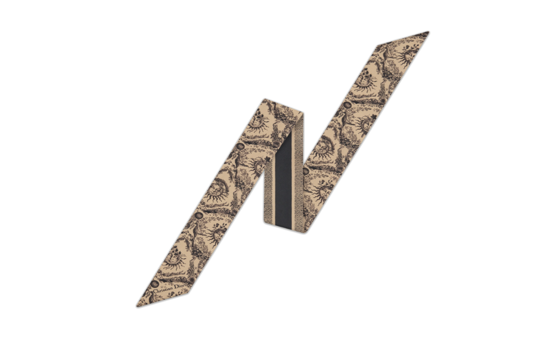 (Women) DIOR  Printed Silk Scarf Brown 42SOL106I603C179