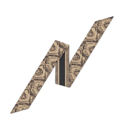 (Women) DIOR Printed Silk Scarf Brown 42SOL106I603C179