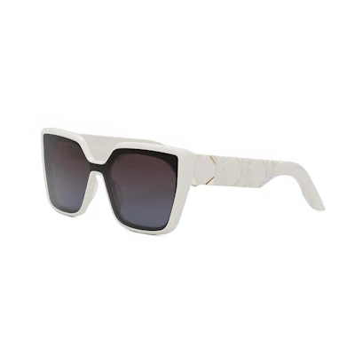 (Women) DIOR Rectangular White Acetate Sunglasses with Patterned Temples LADYS2FXR95A1