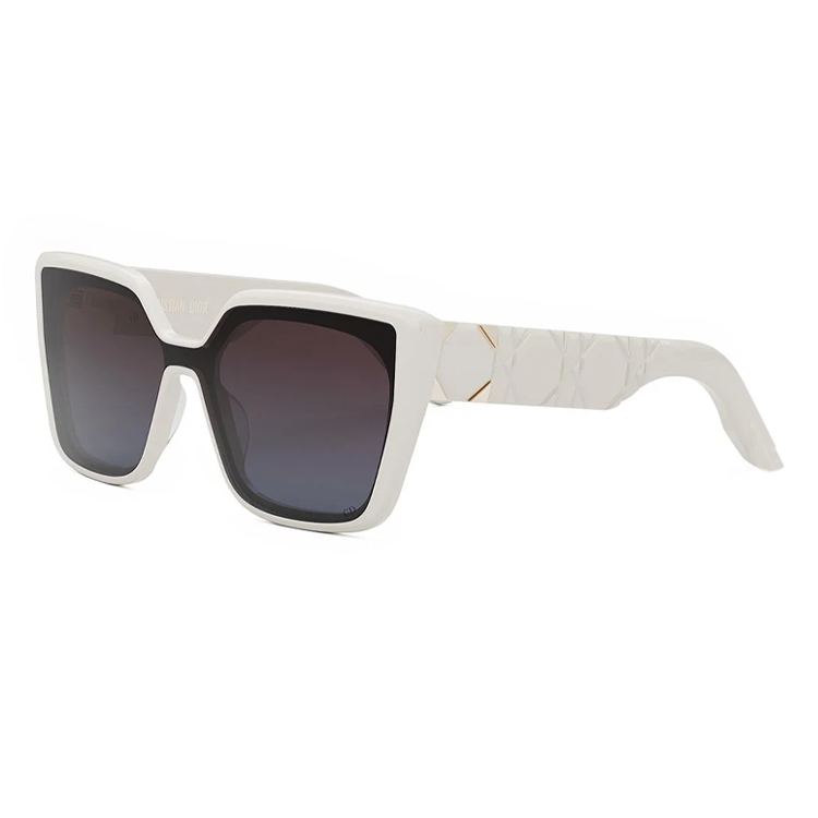 (Women) DIOR  Rectangular White Acetate Sunglasses with Patterned Temples LADYS2FXR95A1 圖 2