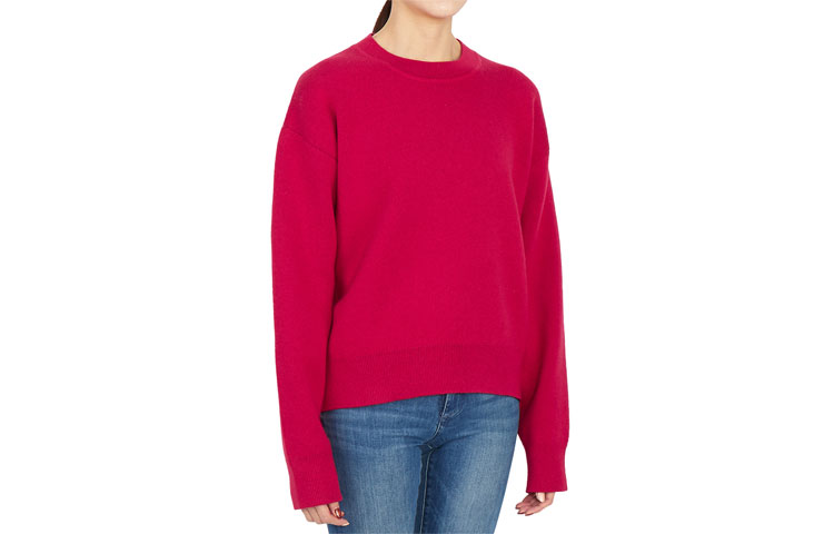 Purchase (W) Dior Sweater Merah Cashmere dengan Logo Belakang dan Leher Bulat. 924S55AM009-4820