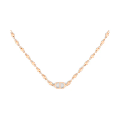 (Women) DIOR Rose Gold Necklace with Letter Logo Design. N2373WOMMT-D15P