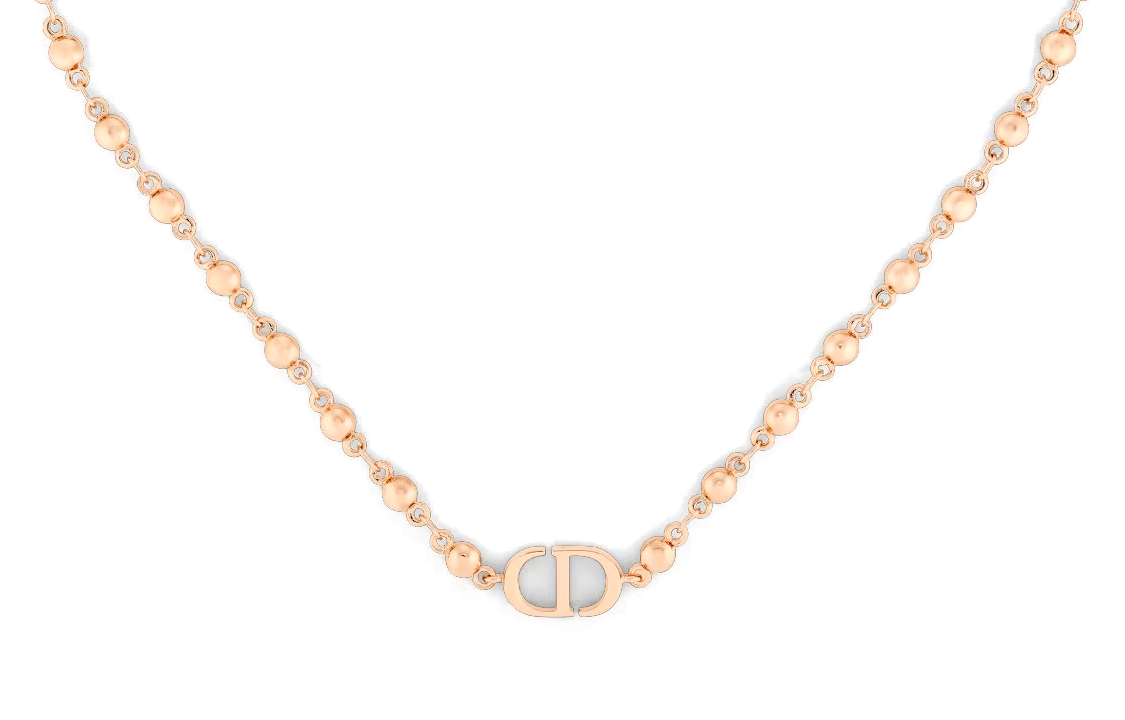 Order (W) 디올 로즈 골드 목걸이 레터 로고 디자인. N2373WOMMT-D15P