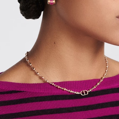 (Women) DIOR Rose Gold Necklace with Letter Logo Design. N2373WOMMT-D15P Shop (Women) DIOR Rose Gold Necklace with Letter Logo Design. N2373WOMMT-D15P