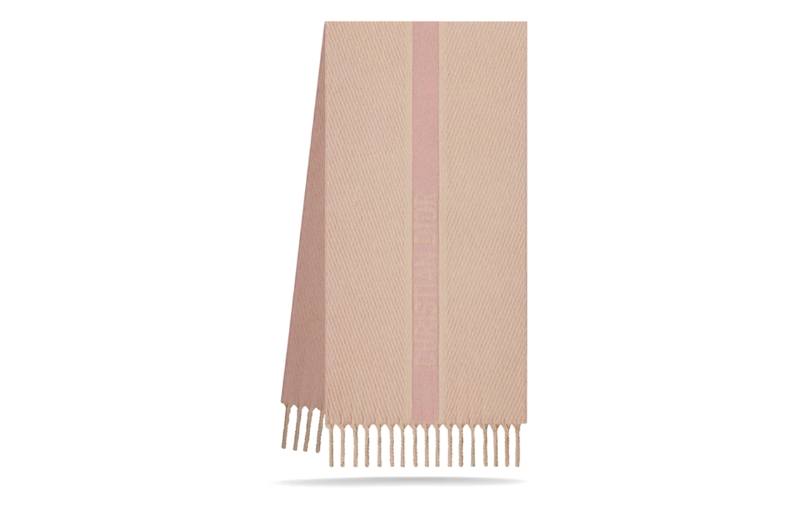 (Women) Dior  Signature Jacquard Fringed Wool Scarf in Rose Pink. 35CAM202A900-C420 圖 3