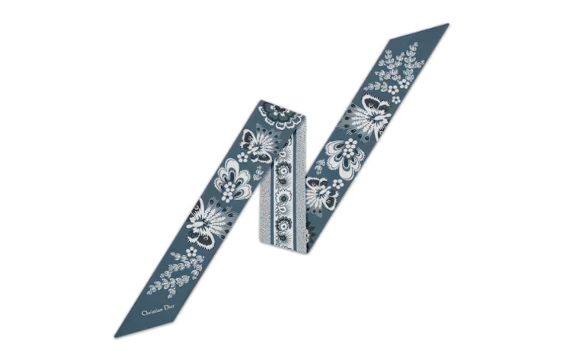 (Women) DIOR  Silk Scarf Blue with Pointed Edge Design. 41BAP106I616C527