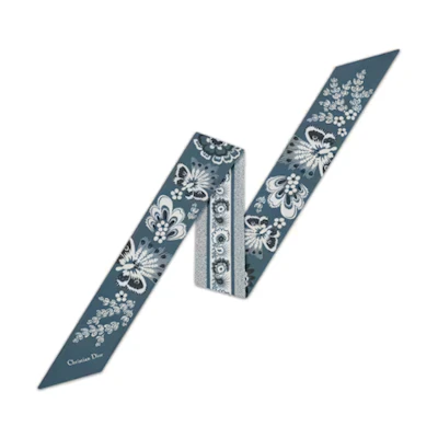 (Women) DIOR Silk Scarf Blue with Pointed Edge Design. 41BAP106I616C527