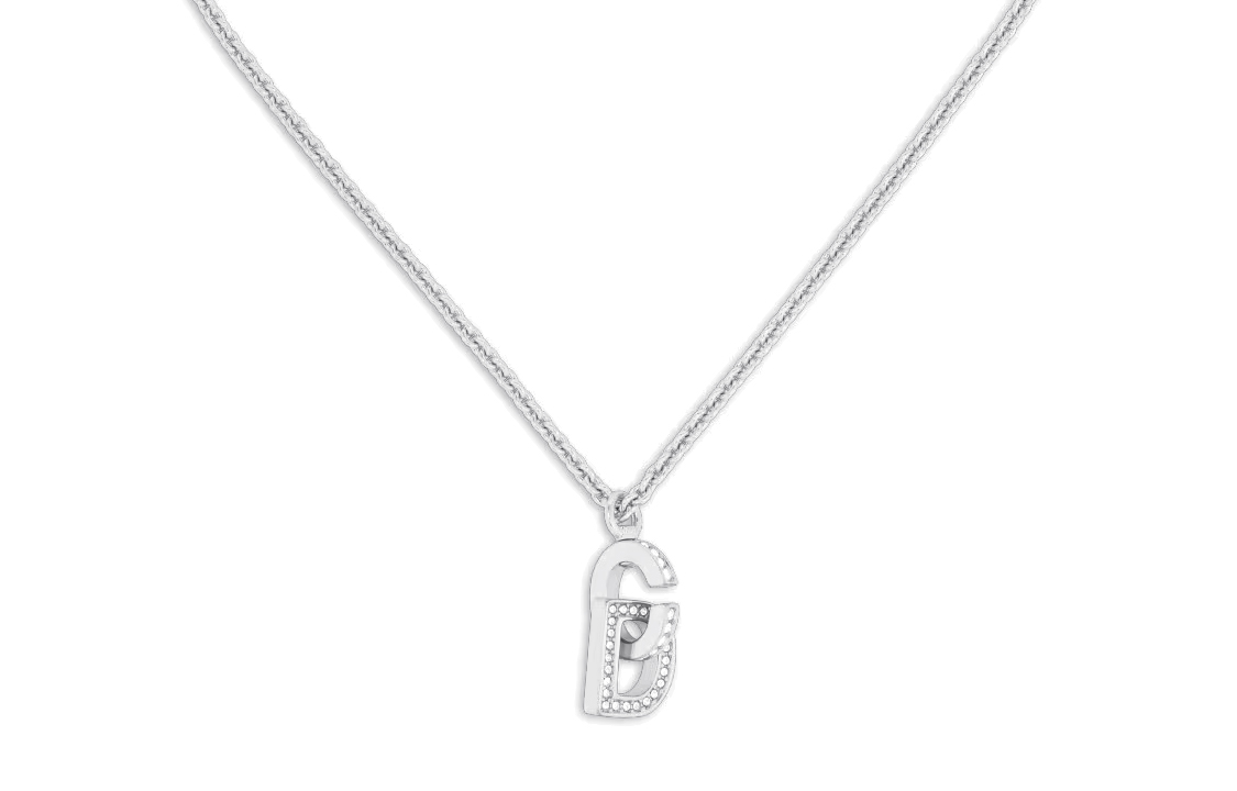 (Women) DIOR  Silver Necklace with CD Logo and Faux Crystal. N2289WOMCYD13S