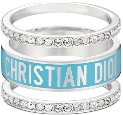 (Women) Dior Silver Ring - Crystal, Turquoise, Metal Finish, Iconic Design. R1256ODELQD61B Lookbook (Women) Dior Silver Ring - Crystal, Turquoise, Metal Finish, Iconic Design. R1256ODELQD61B