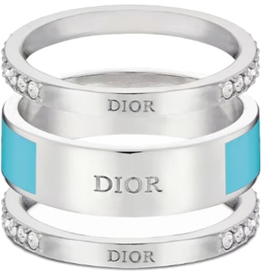 (Women) Dior Silver Ring - Crystal, Turquoise, Metal Finish, Iconic Design. R1256ODELQD61B Shop (Women) Dior Silver Ring - Crystal, Turquoise, Metal Finish, Iconic Design. R1256ODELQD61B