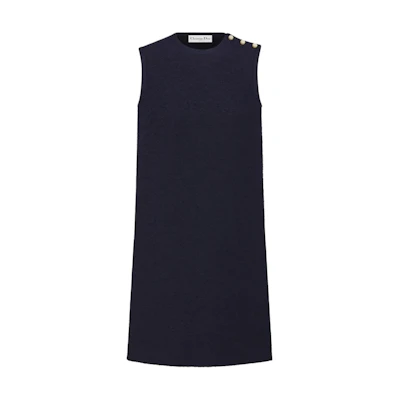 (Women) DIOR Sleeveless Navy Blue Button-Down Short Dress. 441R32A1761-X5640