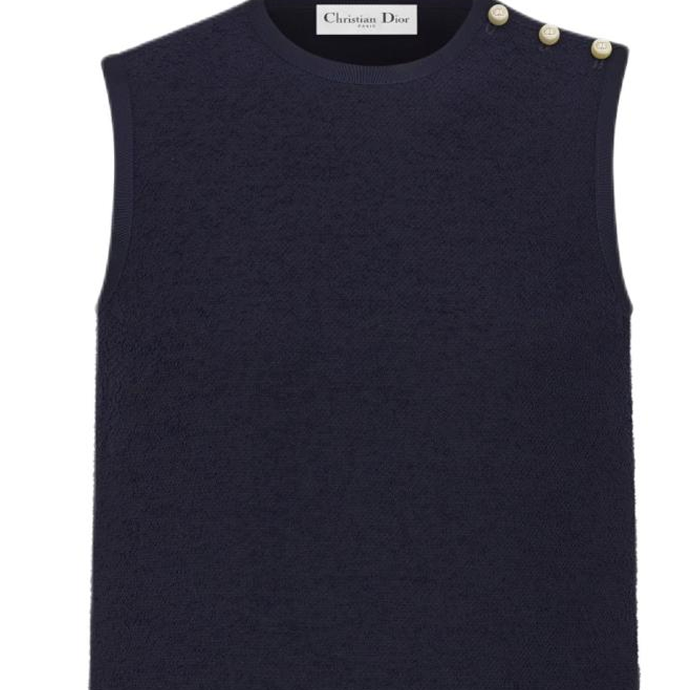 Shop (W) DIOR 無袖深藍色短洋裝襯衫式設計 441R32A1761-X5640