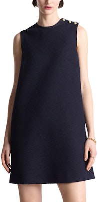 (Women) DIOR Sleeveless Navy Blue Button-Down Short Dress. 441R32A1761-X5640 Details for (Women) DIOR Sleeveless Navy Blue Button-Down Short Dress. 441R32A1761-X5640