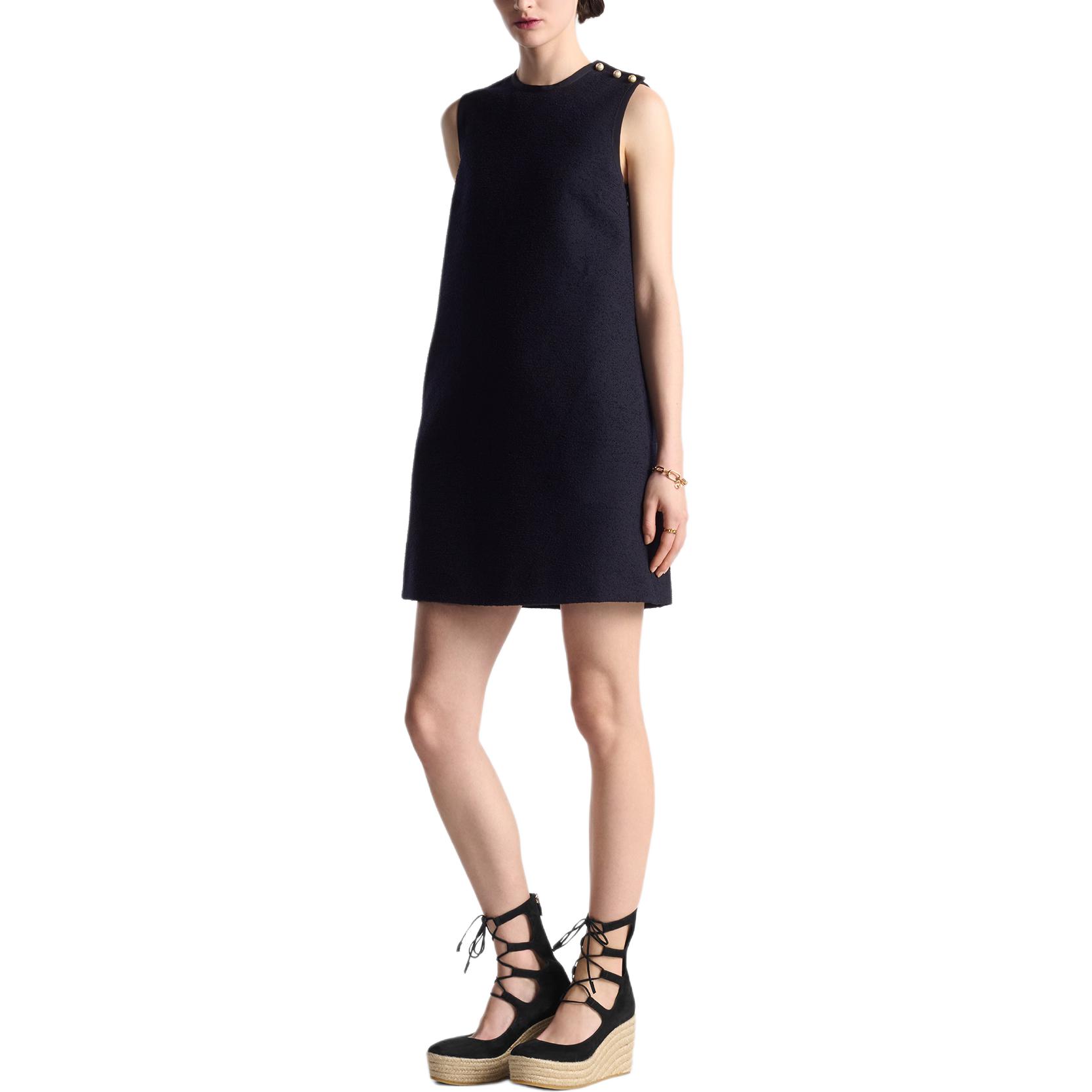 Cheap (W) DIOR 無袖深藍色短洋裝襯衫式設計 441R32A1761-X5640