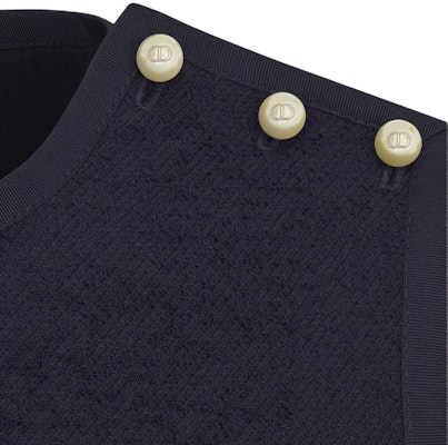 (Women) DIOR Sleeveless Navy Blue Button-Down Short Dress. 441R32A1761-X5640 2