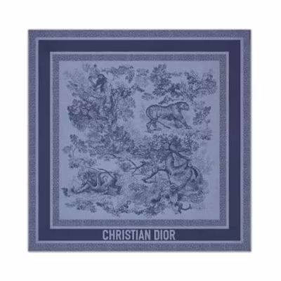 (Women) DIOR Soft Printed Silk Scarf Blue 21JOU070I602C525