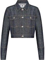 (Women) DIOR Solid Button-Up Denim Jacket - Dark Blue 342V20A3088-X5475 (Women) DIOR Solid Button-Up Denim Jacket - Dark Blue 342V20A3088-X5475