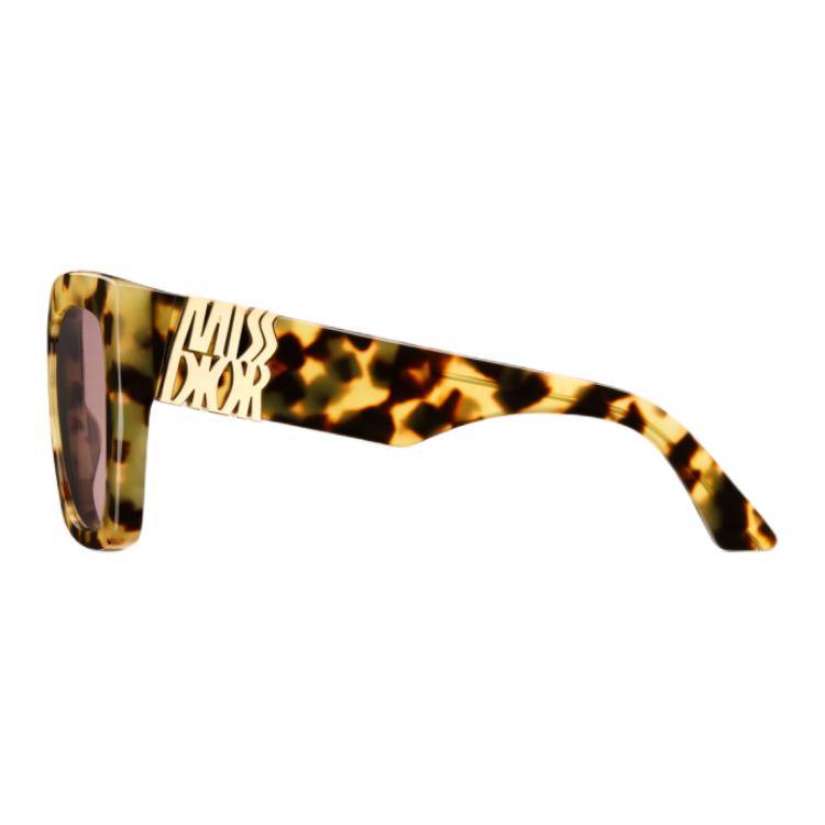 Shop (W) DIOR 字母细节方框醋酸太阳镜 - 黄色 MISSS2IXR