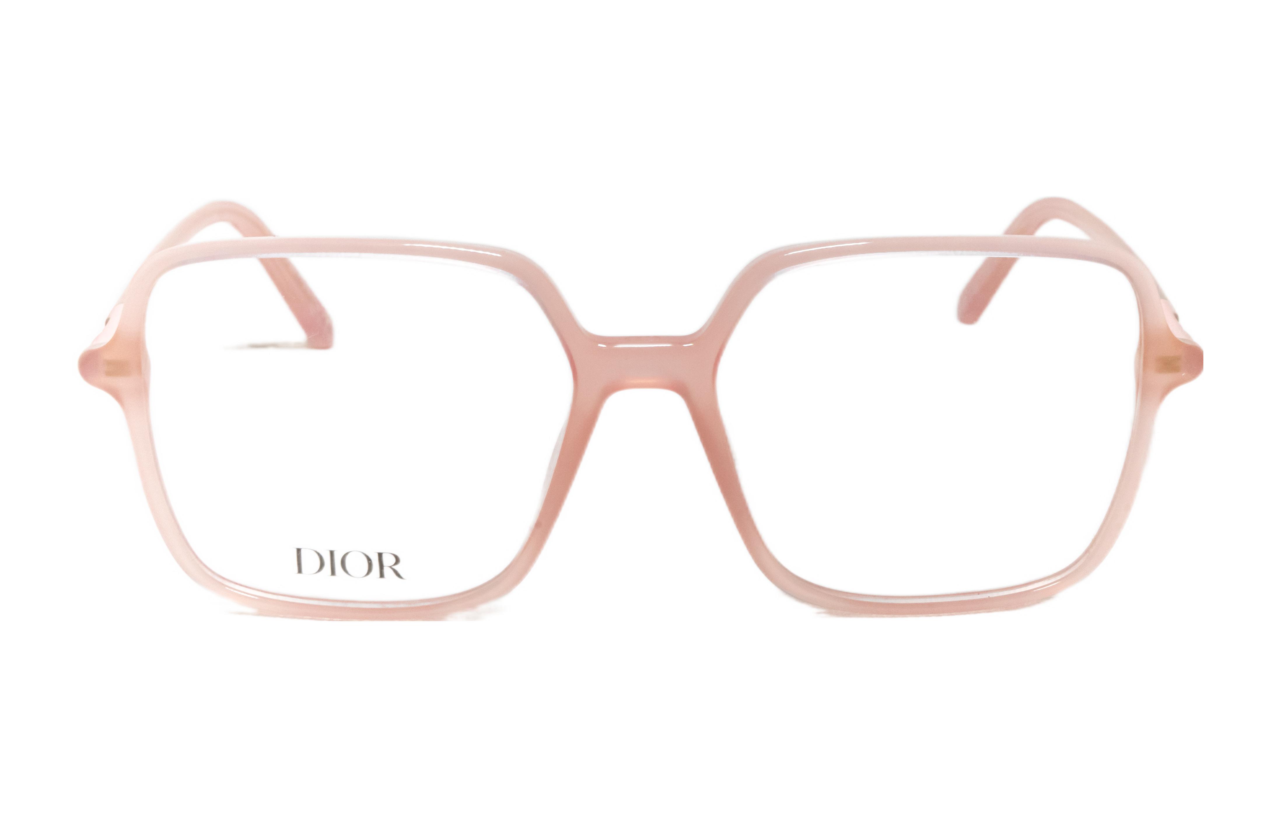 Shop (W) DIOR 方形光学眼镜，侧边标志细节设计。 MINICDOS2I-4000