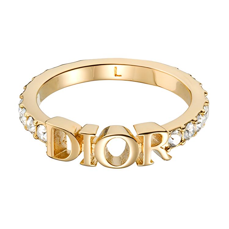 (Women) DIOR ÉVOLUTION Gold Metal Letter Decor Ring for Women R1009DVOCY-D301