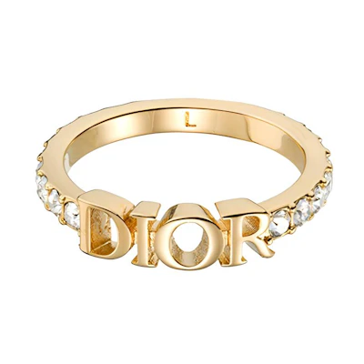 (Women) DIOR ÉVOLUTION Gold Metal Letter Decor Ring for Women R1009DVOCY-D301