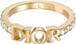 Order (W) Cincin Wanita DIOR ÉVOLUTION Dekorasi Huruf Logam Emas R1009DVOCY-D301
