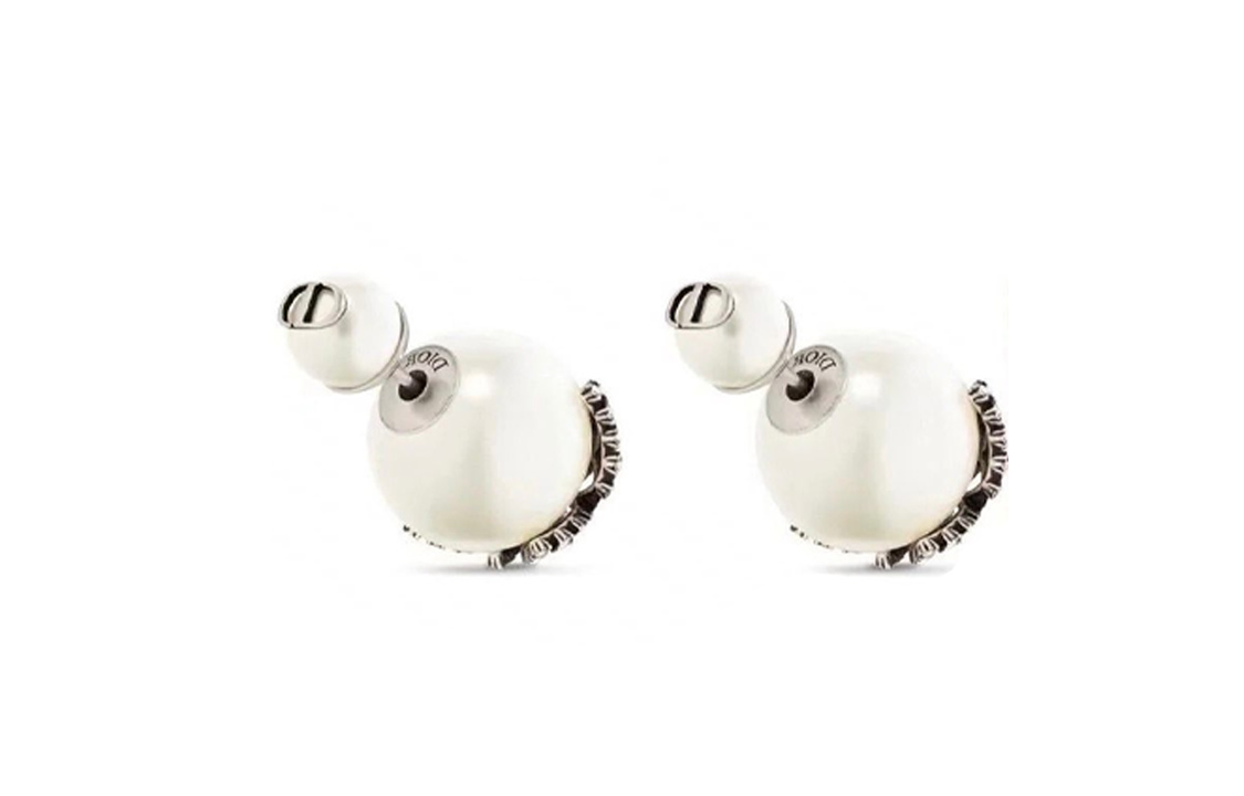 (Women) Dior  White Butterfly Detail Resin Metal Earrings. E2898WOMCY