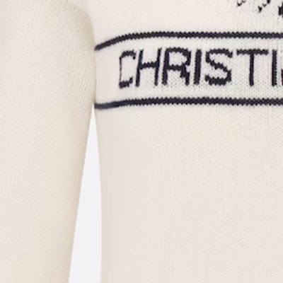 (W) DIOR Sweater Putih Cashmere dengan Desain Huruf Inlay. 424S94BM054-X0853 Cheap (W) DIOR Sweater Putih Cashmere dengan Desain Huruf Inlay. 424S94BM054-X0853