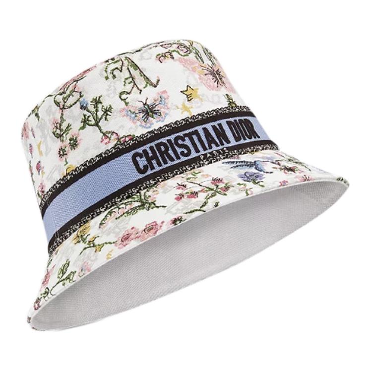 Shop (W) DIOR Topi Baldi Putih Sulaman Cross-Stitch Kapas Polipropilena. CPB6062XBCD_C070