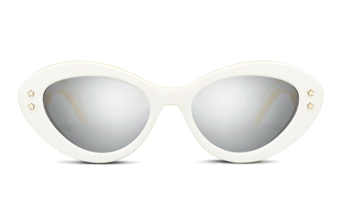 Lookbook (W) 迪奥 白色不规则框架太阳镜带侧面标志设计 DPFCB1UQR-95A4