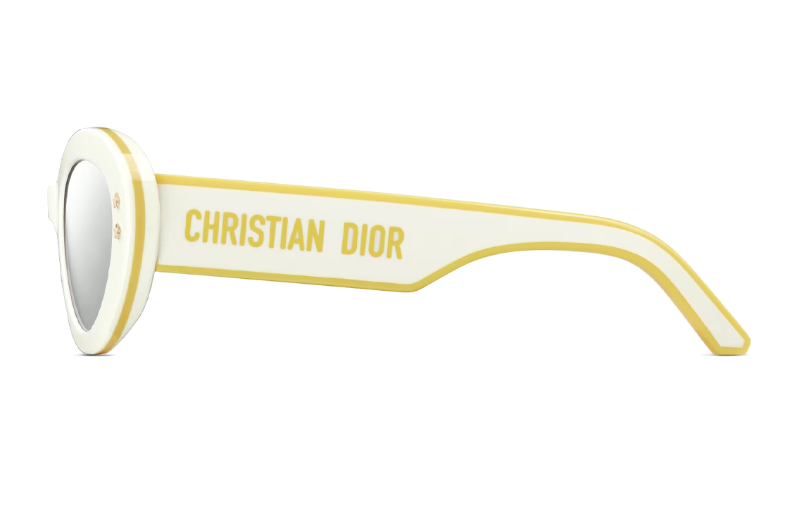 Shop (W) 迪奥 白色不规则框架太阳镜带侧面标志设计 DPFCB1UQR-95A4