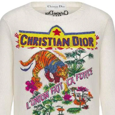 (W) 디올 화이트 레터 프린트 크루넥 긴팔 니트 스웨터 344S57TM152X0829 Shop (W) 디올 화이트 레터 프린트 크루넥 긴팔 니트 스웨터 344S57TM152X0829