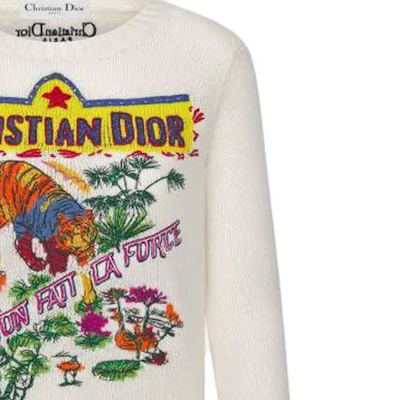(W) 디올 화이트 레터 프린트 크루넥 긴팔 니트 스웨터 344S57TM152X0829 Purchase (W) 디올 화이트 레터 프린트 크루넥 긴팔 니트 스웨터 344S57TM152X0829