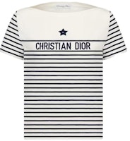 (Women) DIOR White Letter Stripe Print Crewneck T-Shirt. 243T31A4085-X0853 (Women) DIOR White Letter Stripe Print Crewneck T-Shirt. 243T31A4085-X0853