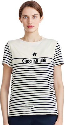 (W) Camiseta DIOR Blanca con Rayas y Letras Estampadas. 243T31A4085-X0853 Shop (W) Camiseta DIOR Blanca con Rayas y Letras Estampadas. 243T31A4085-X0853