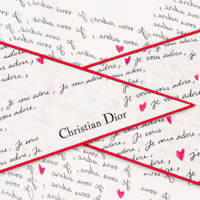 Shop (W) DIOR 白色限量版絲巾帶心形字母印花設計 45ADO101I608_C089