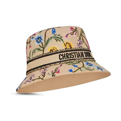 (Women) DIOR Yellow Embroidered Letter Bucket Hat 32PFL923X175C180