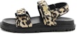 (W) Sandal Fesyen Dior Act Hitam 'Cetakan Leopard Velcro' KCQ549LNY_S29X