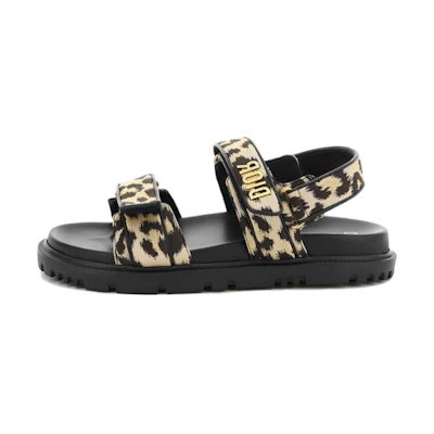 (W) Dior Act Fashion Sandal Black 'Leopard Print Velcro'
