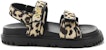 (W) Sandal Fesyen Dior Act Hitam 'Cetakan Leopard Velcro' KCQ549LNY_S29X