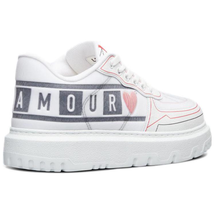 Shop (W) Dior Addict Sneaker 'Dioramour D Chess Heart - Putih' KCK322DNN-S43L