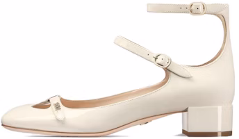 (Women) Dior Aime Dior Patent Leather Buckle Round Toe Block Heel 'White' KCB805VNI_S03W (Women) Dior Aime Dior Patent Leather Buckle Round Toe Block Heel 'White' KCB805VNI_S03W