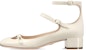(W) Dior Aime Dior Kulit Berkilat Tumit Blok Kaki Bulat 'Putih' KCB805VNI_S03W