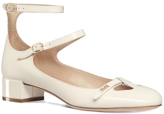 (Women) Dior Aime Dior Patent Leather Buckle Round Toe Block Heel 'White' KCB805VNI_S03W Lookbook (Women) Dior Aime Dior Patent Leather Buckle Round Toe Block Heel 'White' KCB805VNI_S03W