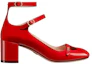 Order (W) Dior Aime Leren Dubble Gesp Chunky Hoge Hak ''Rood'' KCV042VNI_S24R