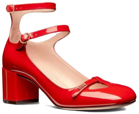 (W) Dior Aime Leren Dubble Gesp Chunky Hoge Hak ''Rood'' KCV042VNI_S24R Lookbook (W) Dior Aime Leren Dubble Gesp Chunky Hoge Hak ''Rood'' KCV042VNI_S24R