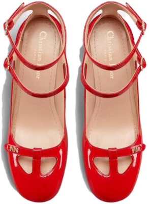 (W) Dior Aime Leren Dubble Gesp Chunky Hoge Hak ''Rood'' KCV042VNI_S24R Purchase (W) Dior Aime Leren Dubble Gesp Chunky Hoge Hak ''Rood'' KCV042VNI_S24R