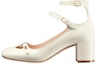 Buy (W) Dior Aime Cuero Charol Ternero 'Tacón Blanco con Hebilla' KDV042VNI_S03W