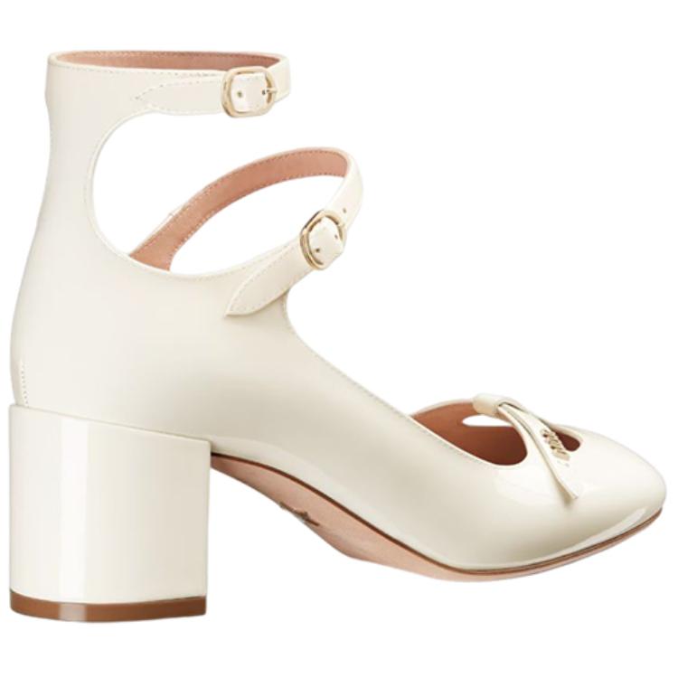 Lookbook (W) Dior Aime Kulit Lembu 'White Buckle Heel' Tumit Putih KDV042VNI_S03W