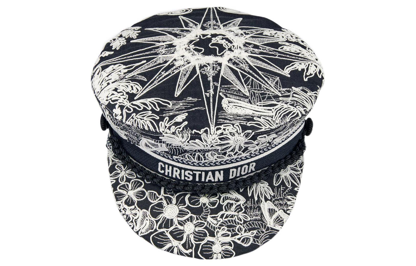 (Women) DIOR All-Over Letter Print Fashion Cotton Beret Hat for Women. 31REV920X131_C578